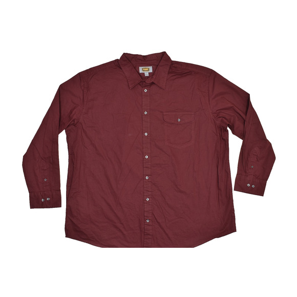 Foundry Supply Co. Men's Burgundy Long Sleeve Button Down Shirt Size 3XLT - Picture 1 of 8